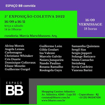 5ª Exposição do Coletivo BB 2022 Curadoria Marcia Marschhausen convite